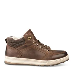 Baskets Fourré MARRON Homme Motif Uni Lacets