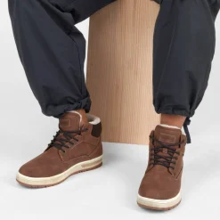 Baskets Fourré MARRON Homme Motif Uni Lacets