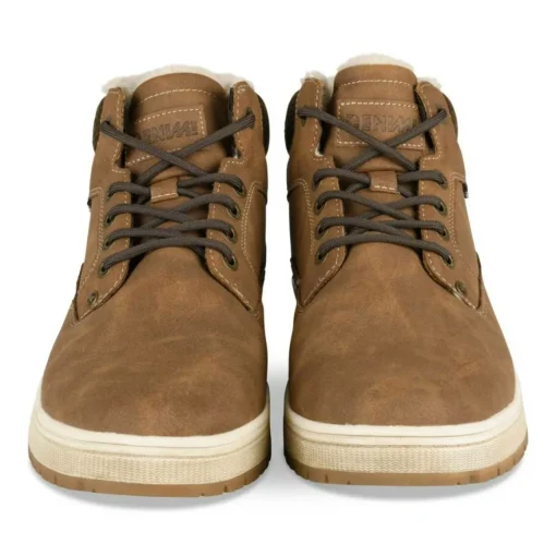 Baskets Fourré MARRON Homme Motif Uni Lacets