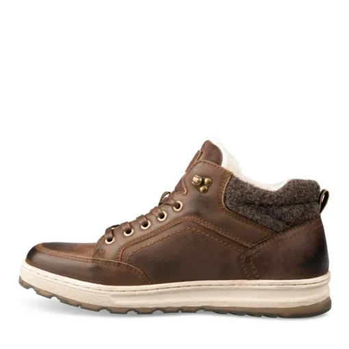 Baskets Fourré MARRON Homme Motif Uni Lacets