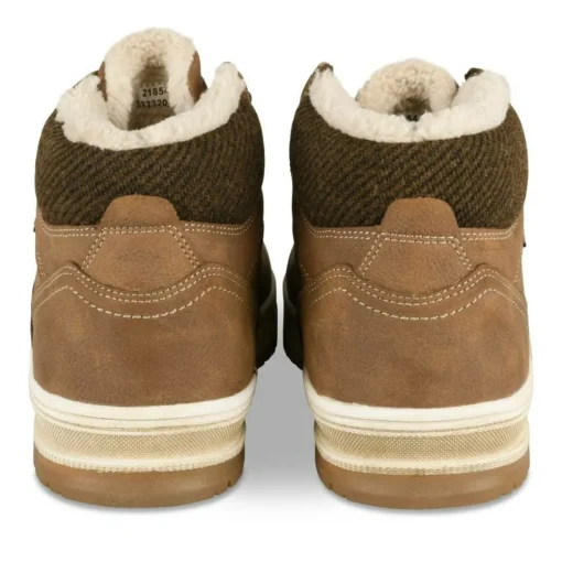 Baskets Fourré MARRON Homme Motif Uni Lacets