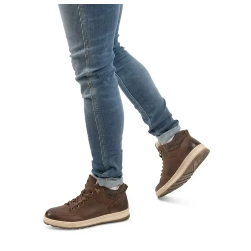 Baskets Fourré MARRON Homme Motif Uni Lacets