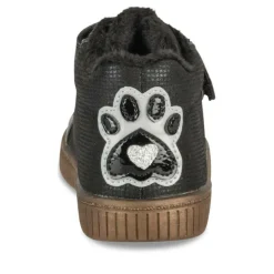 Baskets Fourré NOIR Fille Motif Animal Scratch