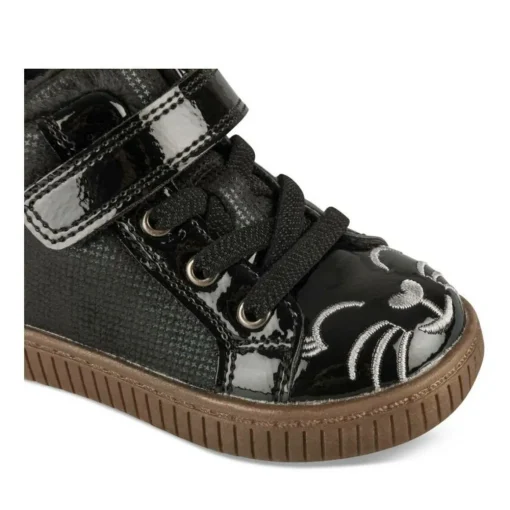 Baskets Fourré NOIR Fille Motif Animal Scratch