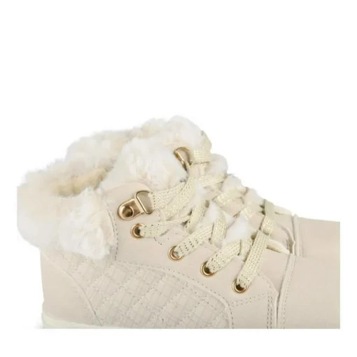 Baskets Fourré OR Fille Motif Fausse Fourrure Lacets
