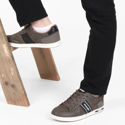 Baskets GRIS Homme Motif Uni Lacets