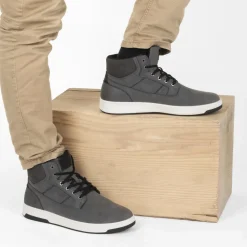 Baskets GRIS Homme Motif Uni Lacets