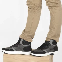 Baskets GRIS Homme Motif Uni Lacets