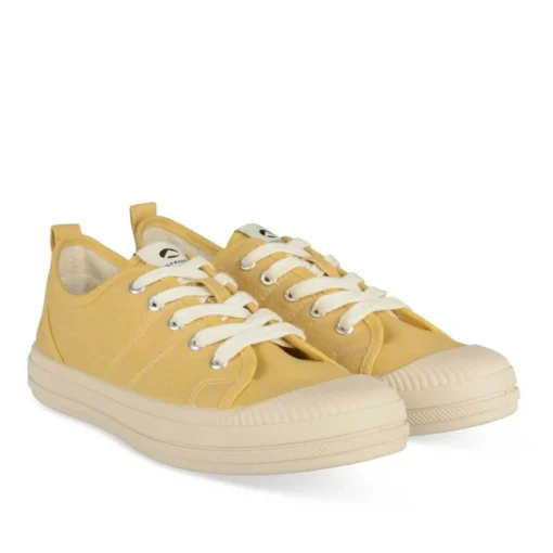 Baskets JAUNE Femme Motif Uni Lacets