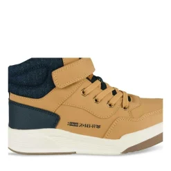 Baskets JAUNE Garçon Motif Uni Scratch + Elastique