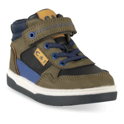 Baskets KAKI Garçon Motif Uni Scratch + Elastique