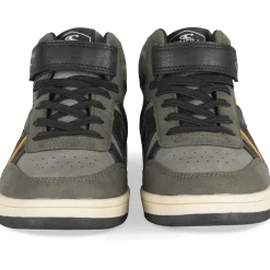 Baskets KAKI Garçon Motif Uni Scratch + Elastique
