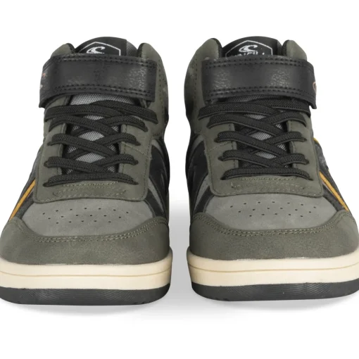 Baskets KAKI Garçon Motif Uni Scratch + Elastique