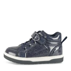 Baskets MARINE Fille Motif Uni Scratch + Elastique