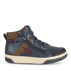 Baskets MARINE Garçon Motif Uni Lacets + Fermeture éclair