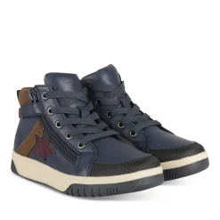Baskets MARINE Garçon Motif Uni Lacets + Fermeture éclair