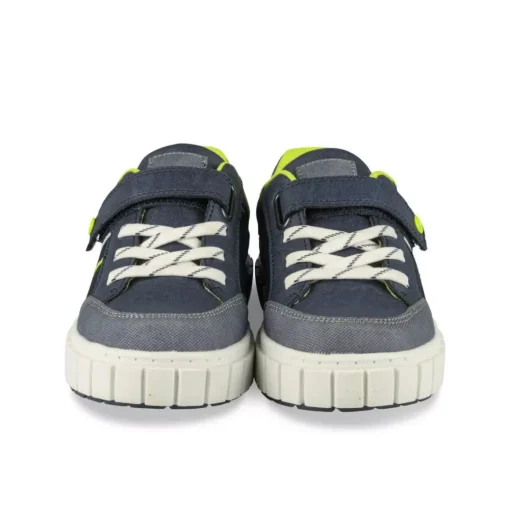 Baskets MARINE Garçon Motif Rayures Scratch