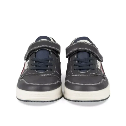 Baskets MARINE Garçon Motif Rayures Scratch