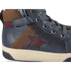 Baskets MARINE Garçon Motif Uni Lacets + Fermeture éclair