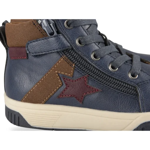 Baskets MARINE Garçon Motif Uni Lacets + Fermeture éclair