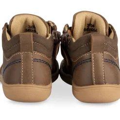 Baskets MARRON Garçon Motif Uni Lacets + Fermeture éclair