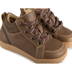 Baskets MARRON Garçon Motif Uni Lacets + Fermeture éclair