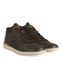 Baskets MARRON Homme CUIR Motif Uni Lacets