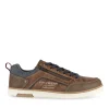 Baskets MARRON Homme Motif Uni Lacets + Fermeture éclair