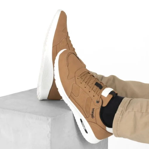 Baskets MARRON Homme Motif Uni Lacets