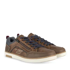 Baskets MARRON Homme Motif Uni Lacets + Fermeture éclair