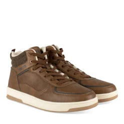 Baskets MARRON Homme Motif Uni Lacets