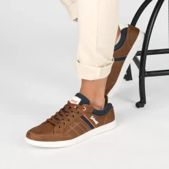 Baskets MARRON Homme Motif Uni Lacets