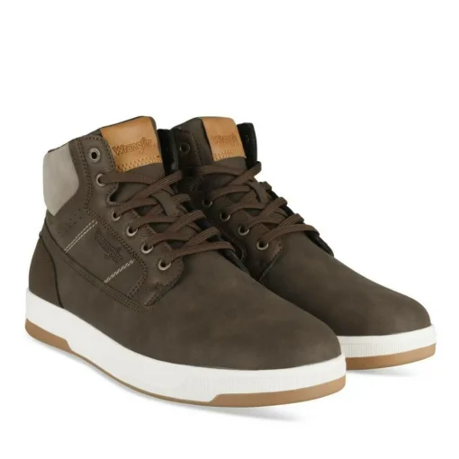 Baskets MARRON Homme Motif Uni Lacets