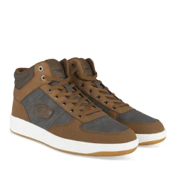 Baskets MARRON Homme Motif Uni Lacets