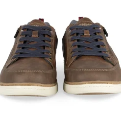 Baskets MARRON Homme Motif Uni Lacets + Fermeture éclair