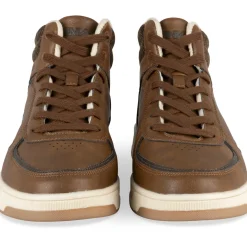 Baskets MARRON Homme Motif Uni Lacets