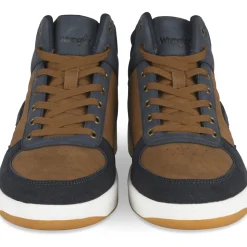 Baskets MARRON Homme Motif Uni Lacets