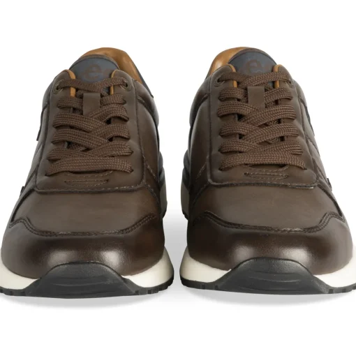 Baskets MARRON Homme Motif Uni Lacets