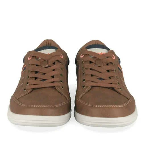 Baskets MARRON Homme Motif Uni Lacets