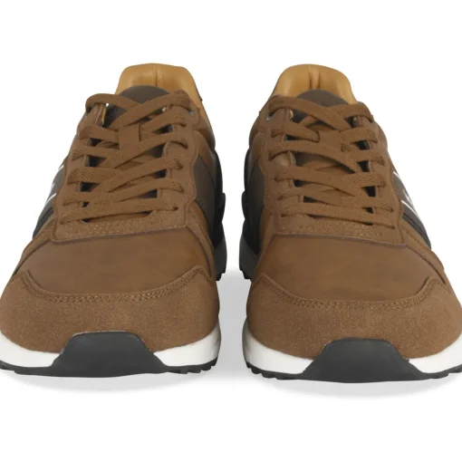 Baskets MARRON Homme Motif Uni Lacets