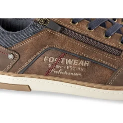 Baskets MARRON Homme Motif Uni Lacets + Fermeture éclair