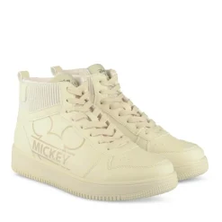 Baskets Montante BEIGE Femme Motif Uni Lacets