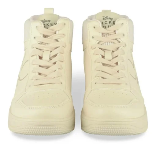 Baskets Montante BEIGE Femme Motif Uni Lacets