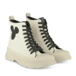Baskets Montante BEIGE Femme Motif Uni Lacets