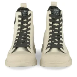 Baskets Montante BEIGE Femme Motif Uni Lacets