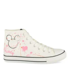 Baskets Montante BLANC Femme Motif Uni A Enfiler