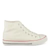 Baskets Montante BLANC Femme Motif Uni Lacets