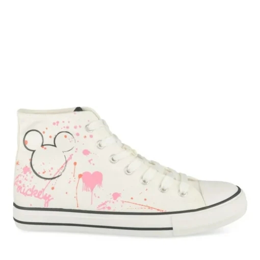 Baskets Montante BLANC Femme Motif Uni A Enfiler