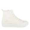Baskets Montante BLANC Femme Motif Uni Lacets