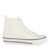 Baskets Montante BLANC Femme Motif Uni Lacets